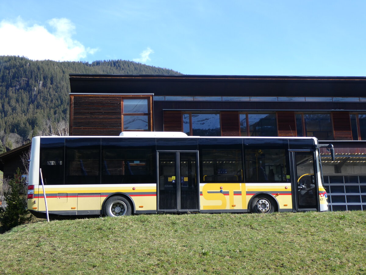 (260'463) - GrindelwaldBus, Grindelwald - Nr. 17/BE 72'444 - MAN/G�ppel (ex STI Thun Nr. 133) am 19. M�rz 2024 in Grindelwald, Garage