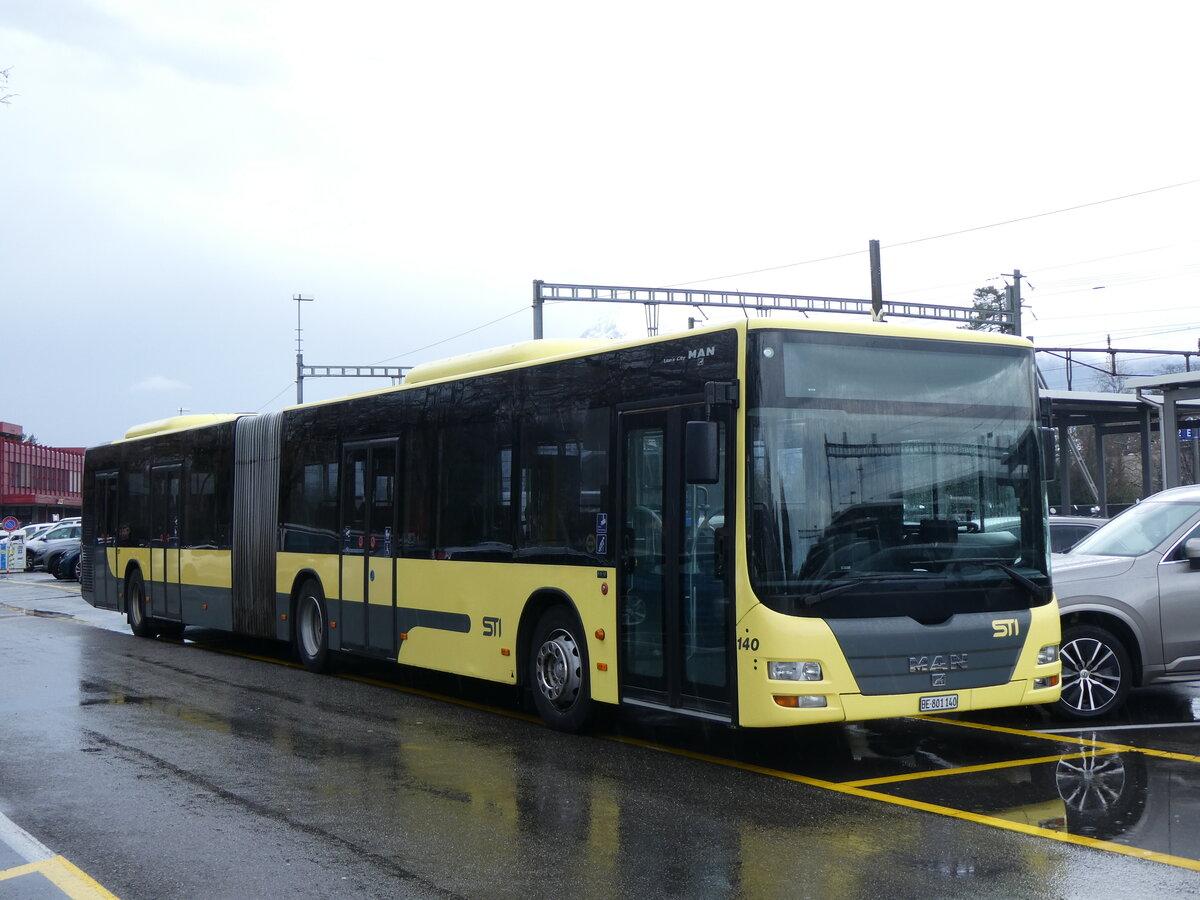 (260'580) - STI Thun - Nr. 140/BE 801'140 - MAN am 21. M�rz 2024 in Thun, CarTerminal