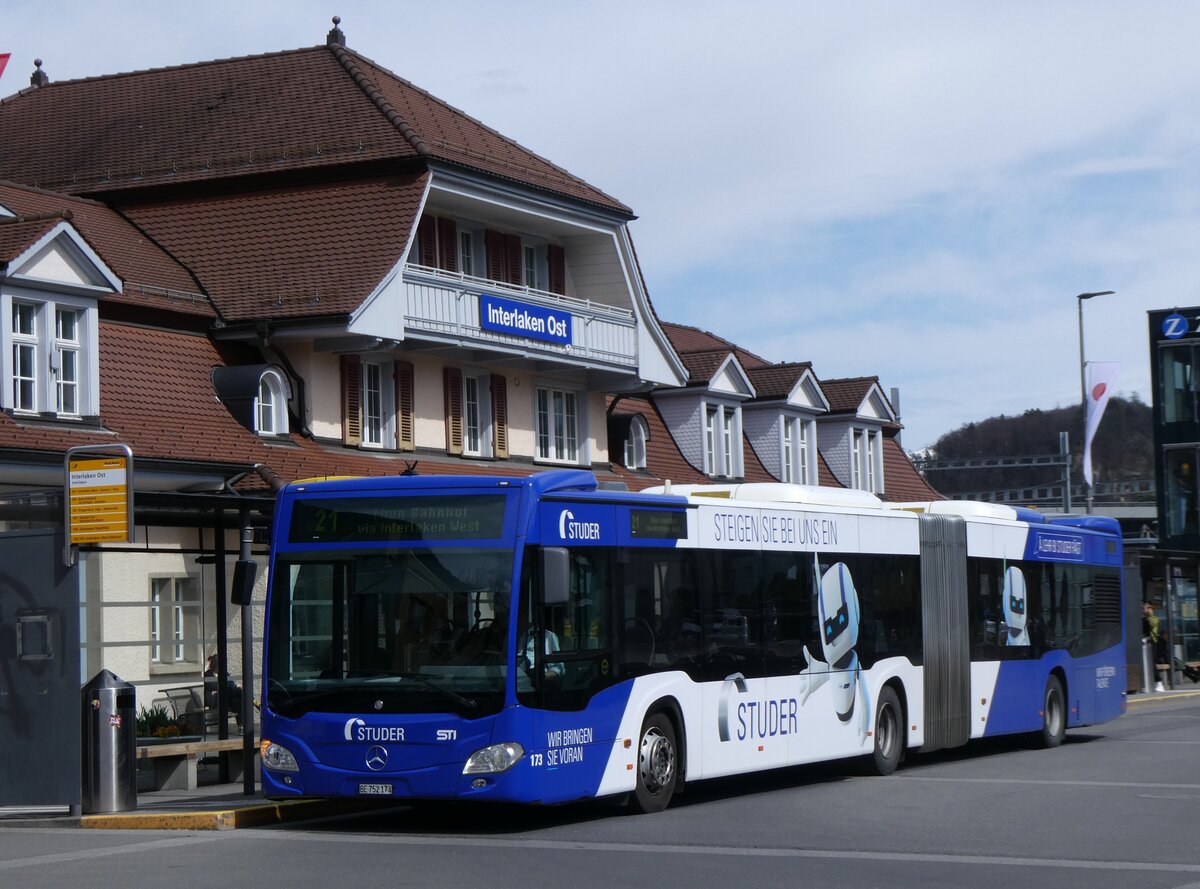 (260'705) - STI Thun - Nr. 173/BE 752'173 - Mercedes am 26. M�rz 2024 beim Bahnhof Interlaken Ost