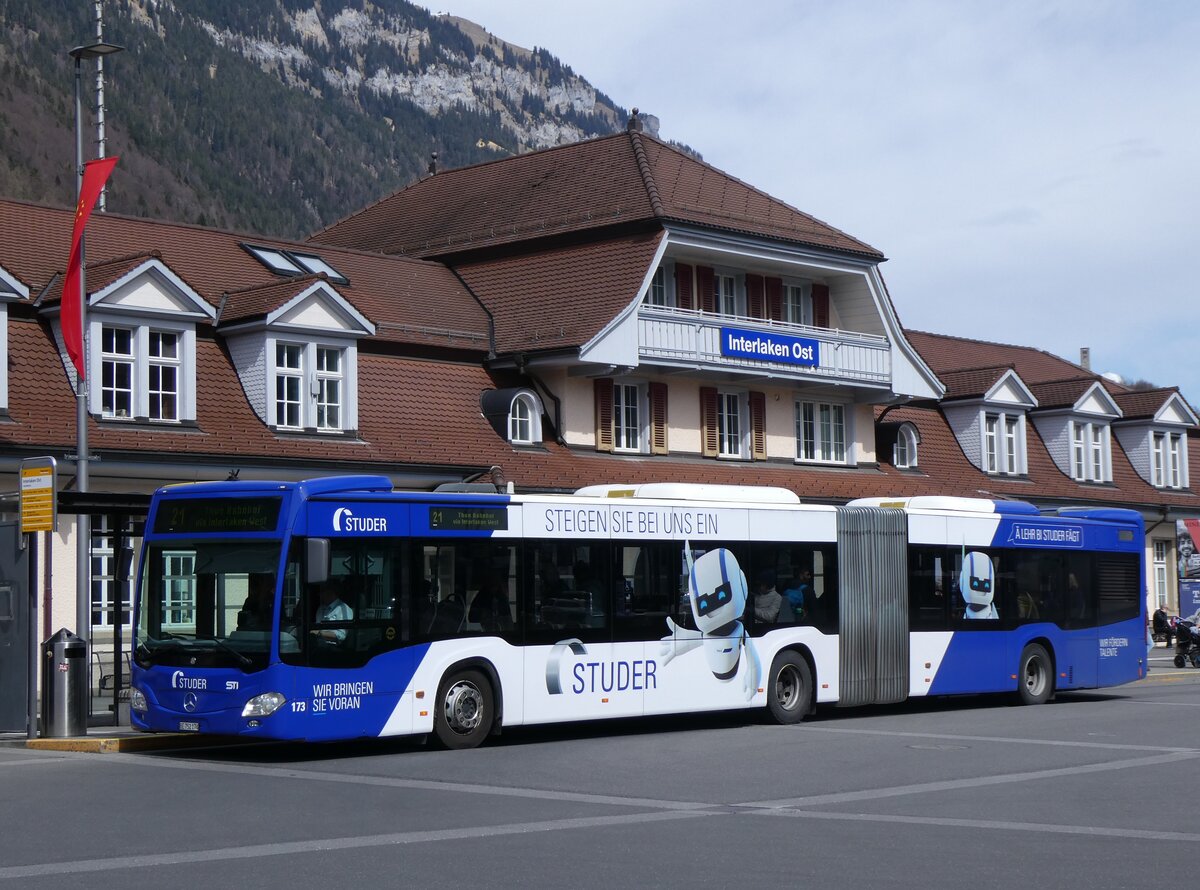 (260'706) - STI Thun - Nr. 173/BE 752'173 - Mercedes am 26. M�rz 2024 beim Bahnhof Interlaken Ost