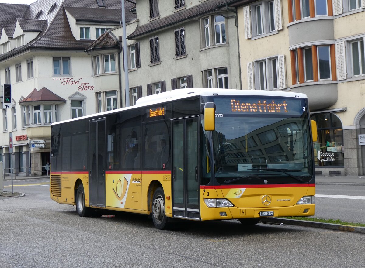 (260'764) - Keller, Hottwil - Nr. 3/AG 19'072/PID 5195 - Mercedes am 28. M�rz 2024 beim Bahnhof Brugg