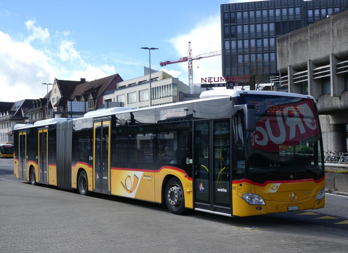 (260'772) - Voegtlin-Meyer, Brugg - Nr. 127/AG 561'411/PID 11'546 - Mercedes am 28. M�rz 2024 beim Bahnhof Brugg