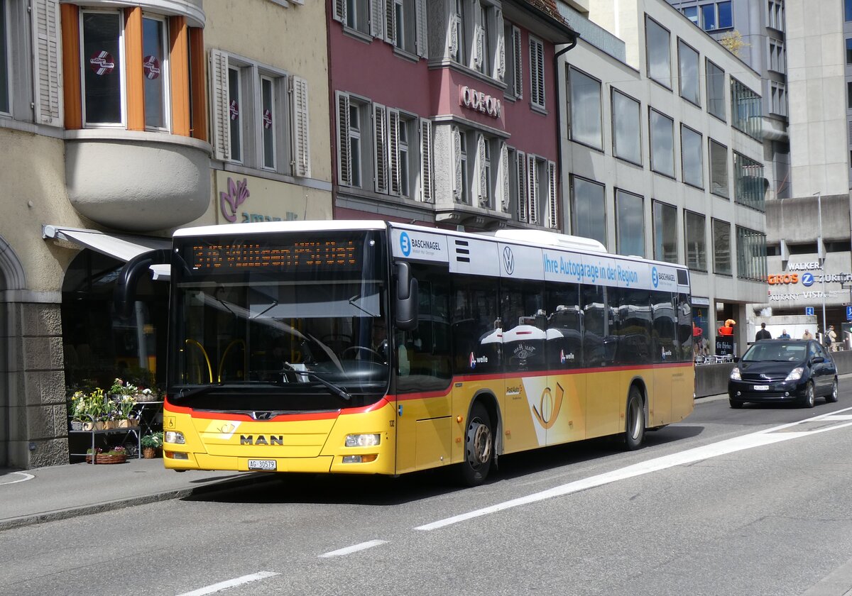 (260'785) - Voegtlin-Meyer, Brugg - Nr. 132/AG 30'579/PID 10'334 - MAN am 28. M�rz 2024 beim Bahnhof Brugg