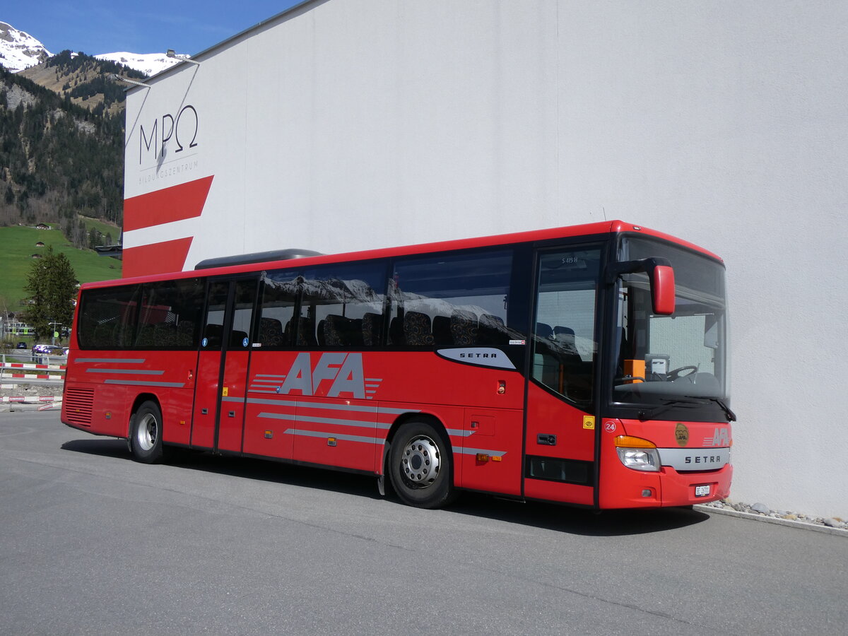 (260'999) - AFA Adelboden - Nr. 24/BE 26'701 - Setra am 5. April 2024 in Frutigen, Garage