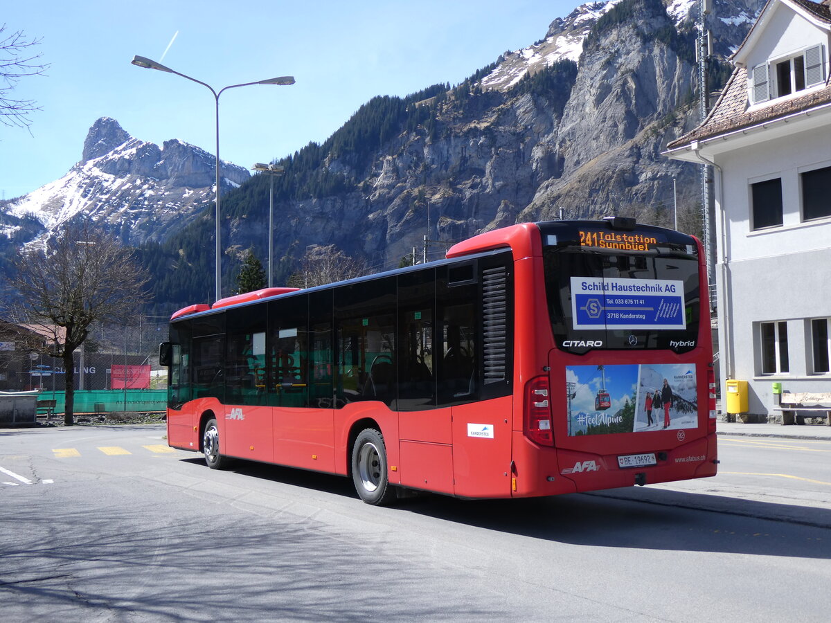 (261'006) - AFA Adelboden - Nr. 92/BE 19'692 - Mercedes am 5. April 2024 beim Bahnhof Kandersteg