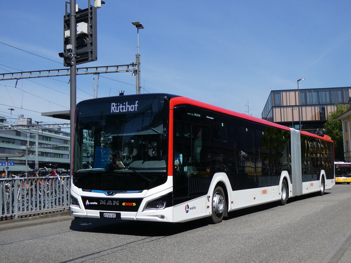 (261'172) - Inderm�hle, Rekingen - AG 544'365 - MAN am 12. April 2024 beim Bahnhof Baden