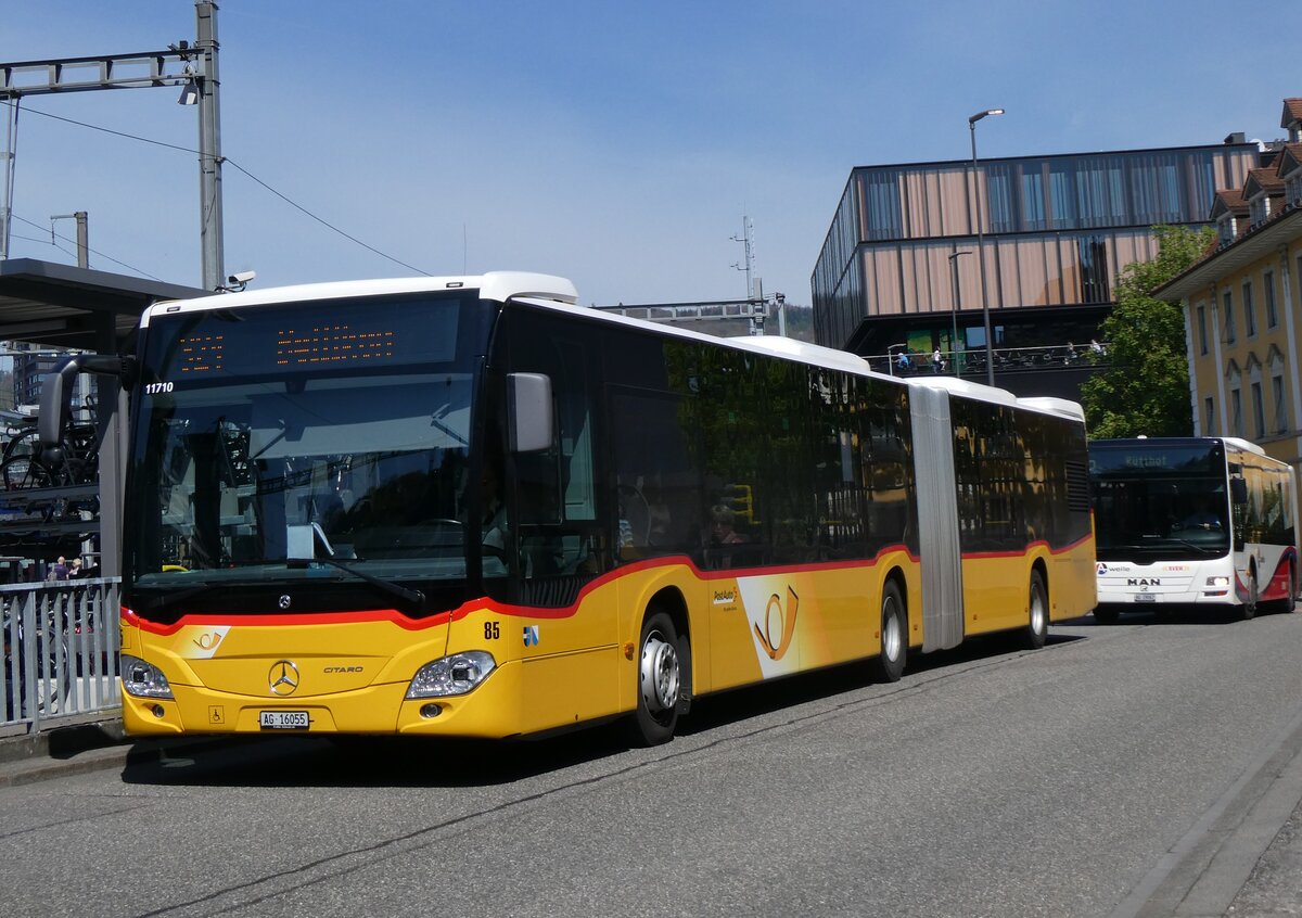 (261'186) - Steffen, Remetschwil - Nr. 85/AG 16'055/PID 11'710 - Mercedes am 12. April 2024 beim Bahnhof Baden
