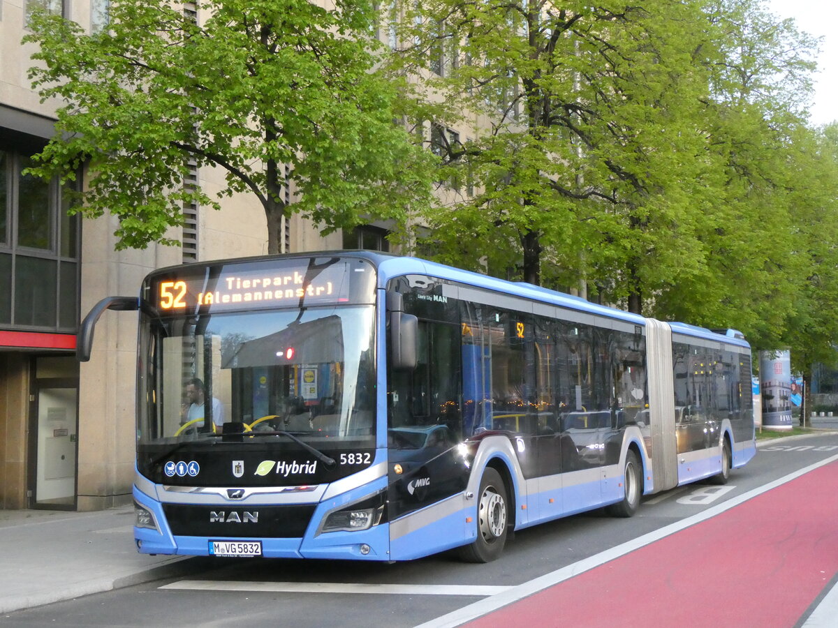 (261'291) - MVG M�nchen - Nr. 5832/M-VG 5832 - MAN am 13. April 2024 in M�nchen, Sendlinger Tor