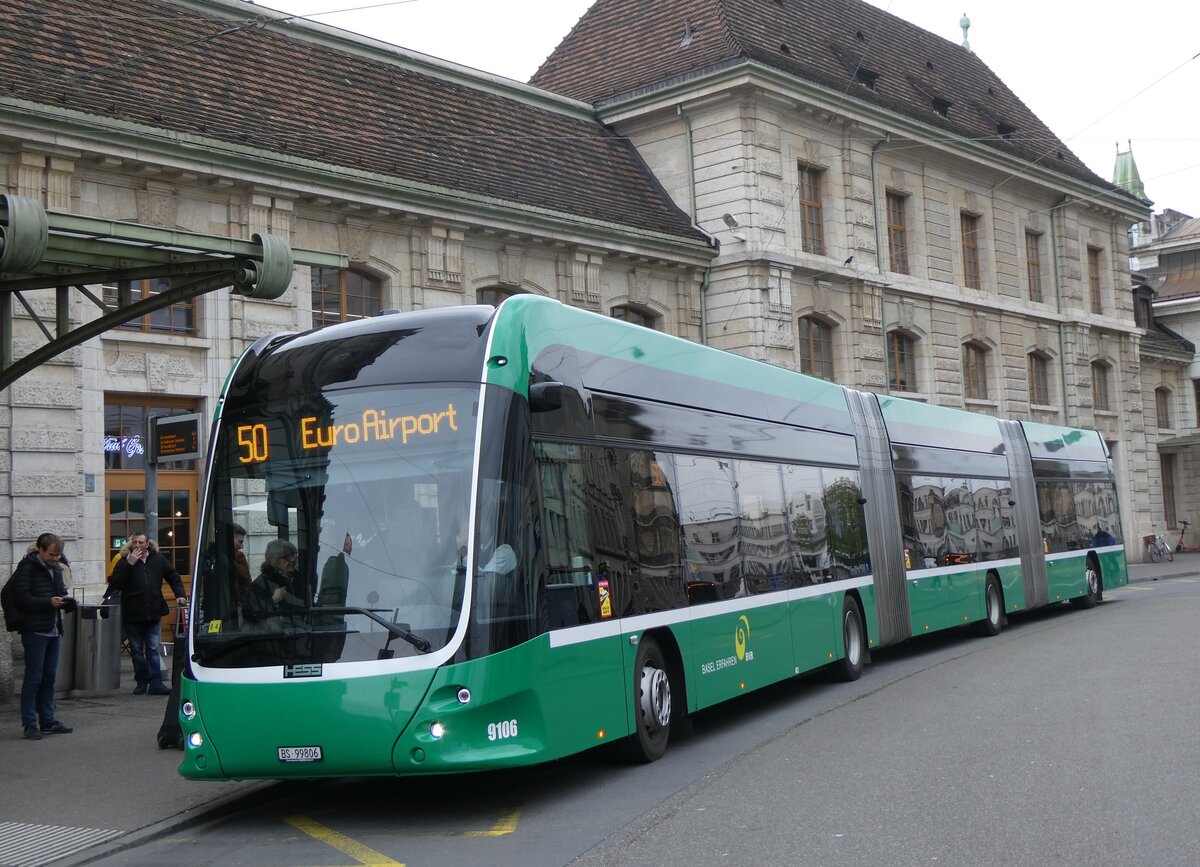 (261'534) - BVB Basel - Nr. 9106/BS 99'806 - eHess am 19. April 2024 beim Bahnhof Basel