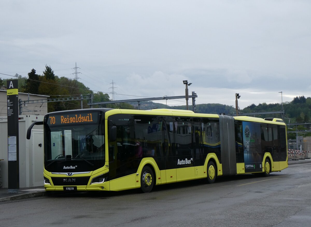 (261'567) - AAGL Liestal - Nr. 78/BL 7861 - MAN am 19. April 2024 beim Bahnhof Liestal
