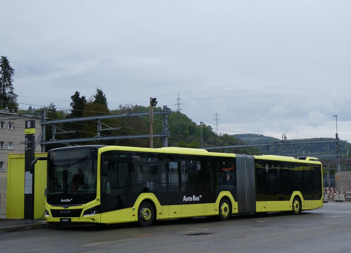 (261'568) - AAGL Liestal - Nr. 86/BL 155'236 - MAN am 19. April 2024 beim Bahnhof Liestal