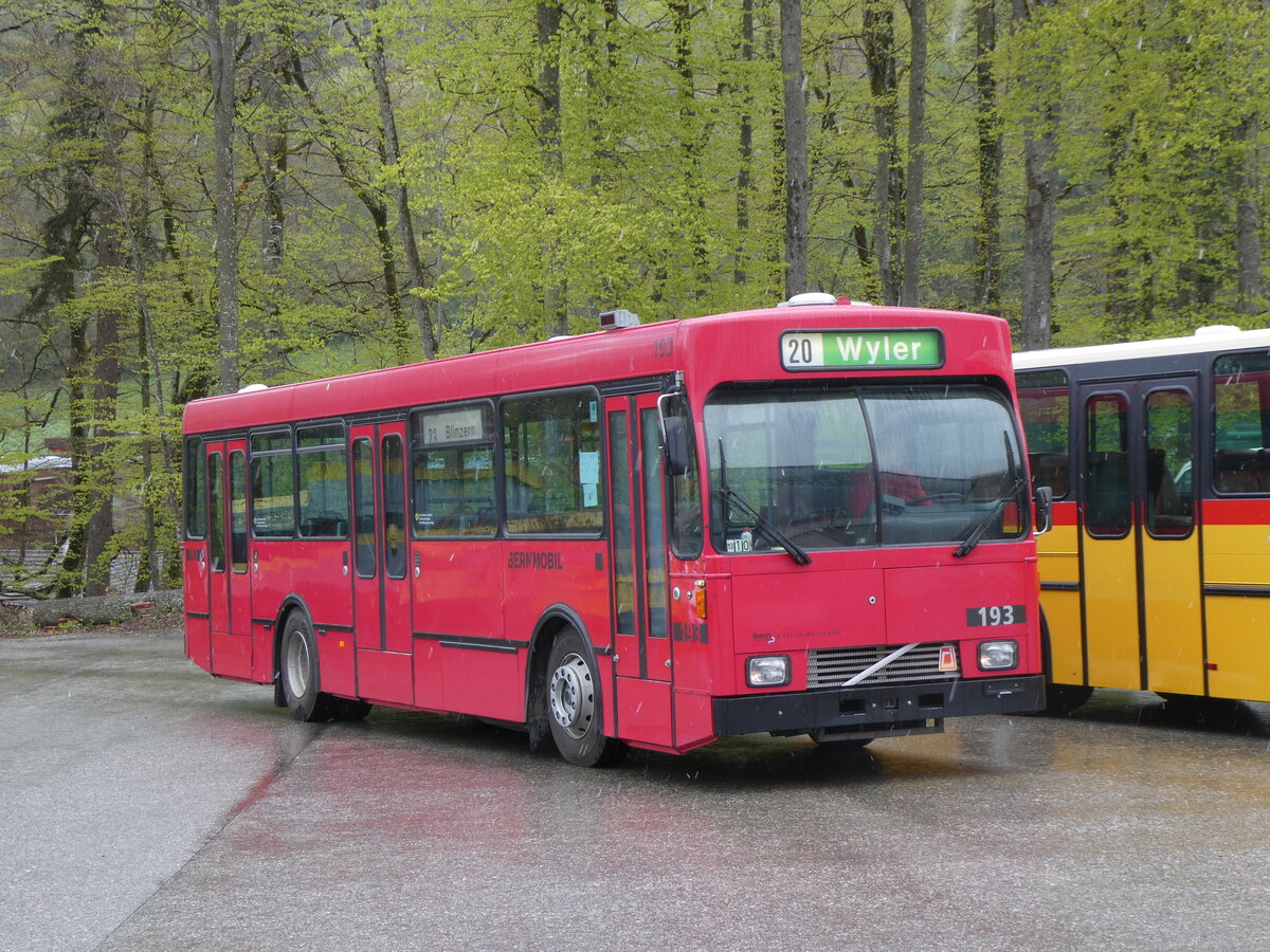 (261'617) - Bernmobil, Bern (SOB) - Nr. 193 - Volvo/Gangloff am 21. April 2024 in Burgdorf, �kihof Ziegelgut