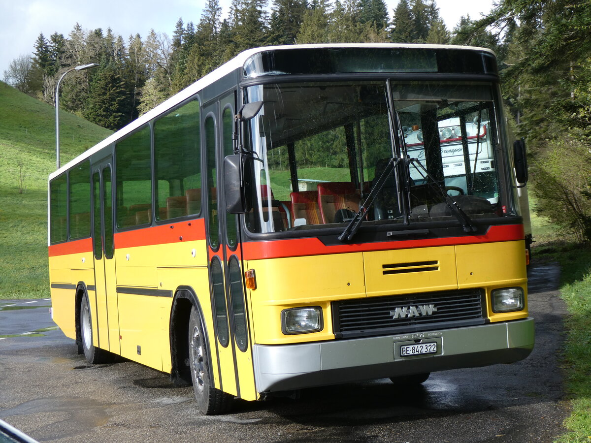 (261'648) - Widmer, Bern - BE 842'322 - NAW/Hess (ex Lombardi, Winterthur; ex Wohlgemuth, Hochwald PID 2208) am 21. April 2024 in Weier, Restaurant Tannenbad