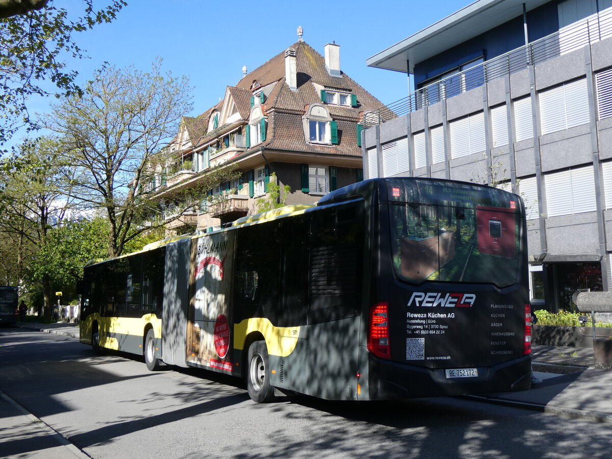 (261'728) - STI Thun - Nr. 172/BE 752'172 - Mercedes am 27. April 2024 beim Bahnhof Thun (Kante X)