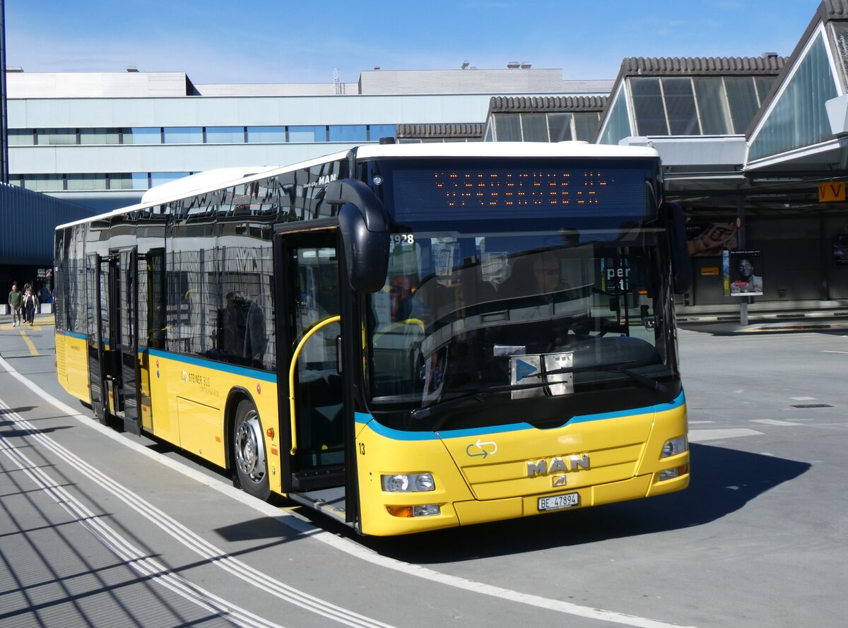 (261'733) - Steiner, Ortschwaben - Nr. 13/BE 47'894/PID 4928 - MAN am 27. April 2024 in Bern, Postautostation