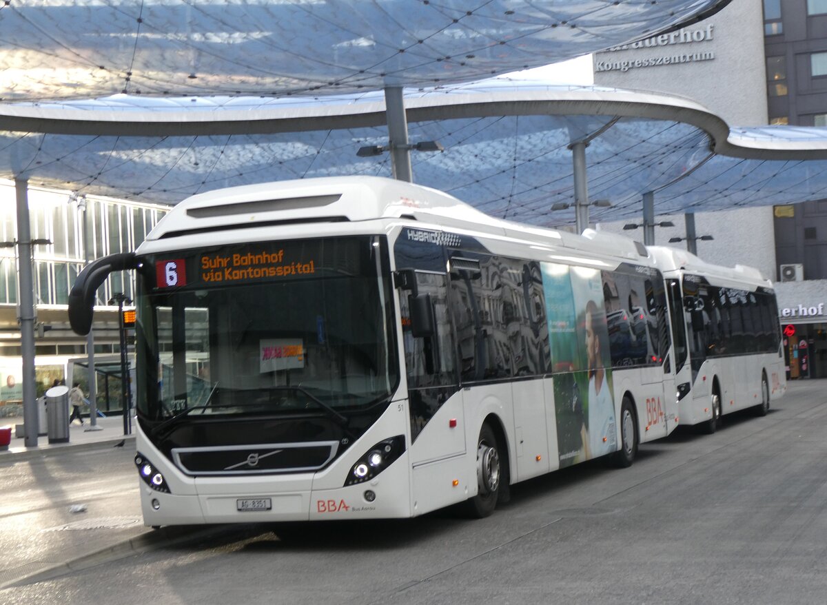(261'788) - BBA Aarau - Nr. 51/AG 8351 - Volvo am 27. April 2024 beim Bahnhof Aarau