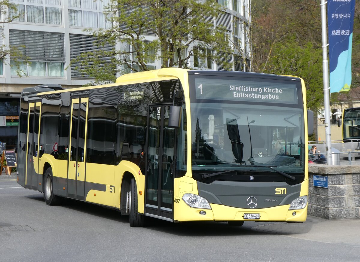 (261'844) - STI Thun - Nr. 407/BE 838'407 - Mercedes am 29. April 2024 bei der Schiffl�ndte Thun