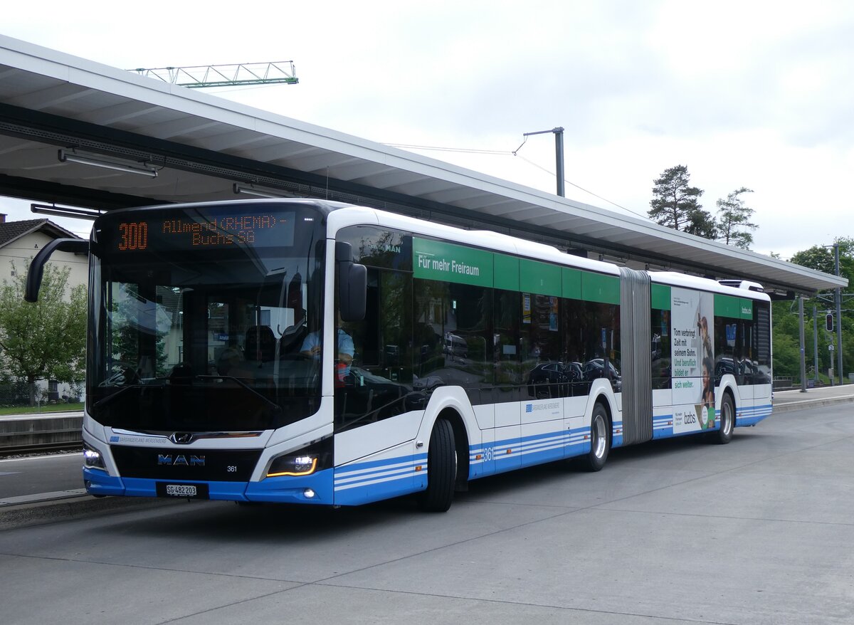 (261'865) - BSW Sargans - Nr. 361/SG 482'203 - MAN am 2. Mai 2024 beim Bahnhof Altst�tten