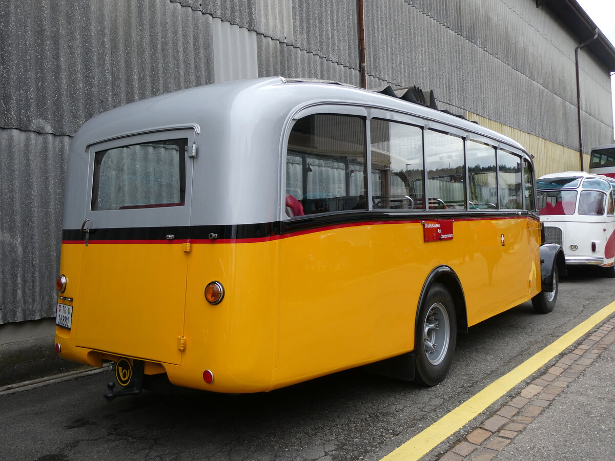 (261'931) - Zollikofer, Berg - TG 16'881 - Saurer/H�nni (ex Reusser, Thun; ex Kontiki, Wettingen; ex Nussbaumer, Ganterschwil) am 4. Mai 2024 in Attikon, Wegm�ller