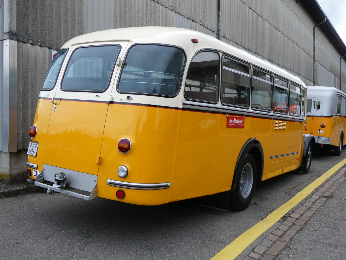 (261'937) - Bl�chlinger, Endingen - AG 69'937 - Saurer/T�scher (ex Dubach, Walde; ex Spescha, Andiast) am 4. Mai 2024 in Attikon, Wegm�ller