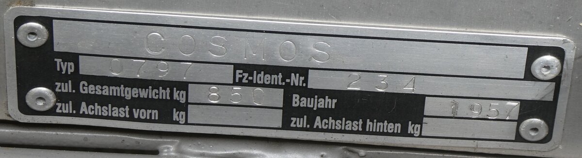 (262'011) - Typenschild - Roost, Bibern - am 4. Mai 2024 in Attikon, Wegm�ller