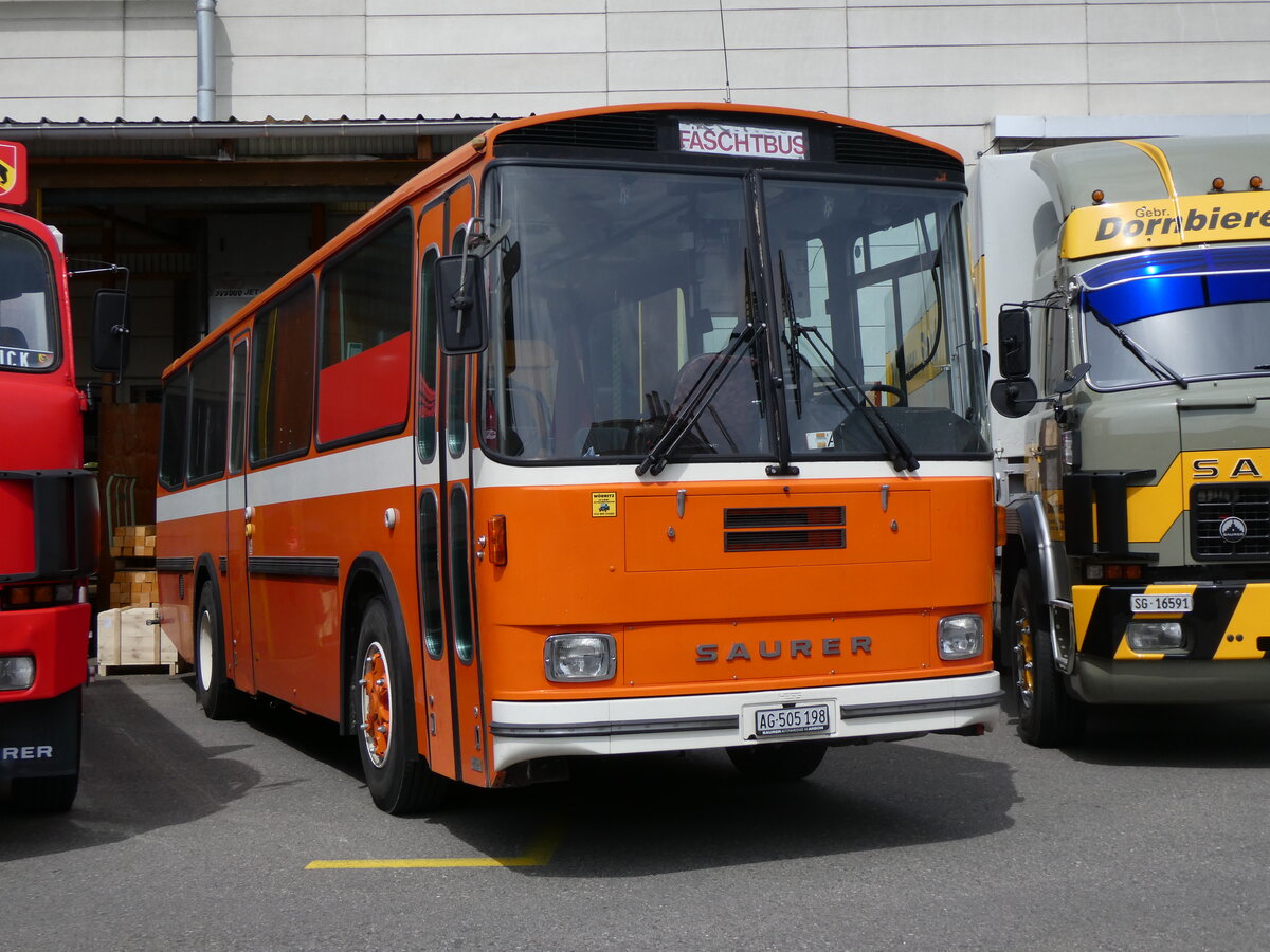 (262'092) - Mangold, Oberengstringen - AG 505'198 - Saurer/Hess (ex RhV Altst�tten) am 4. Mai 2024 in Attikon, Wegm�ller