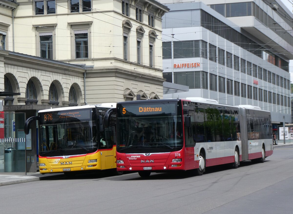 (262'103) - SW Winterthur - Nr. 378/ZH 926'378 - MAN am 4. Mai 2024 beim Hauptbahnhof Winterthur