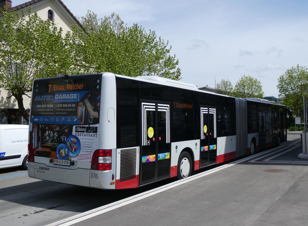 (262'150) - SW Winterthur - Nr. 376/ZH 619'376 - MAN am 4. Mai 2024 beim Bahnhof Winterthur W�lflingen