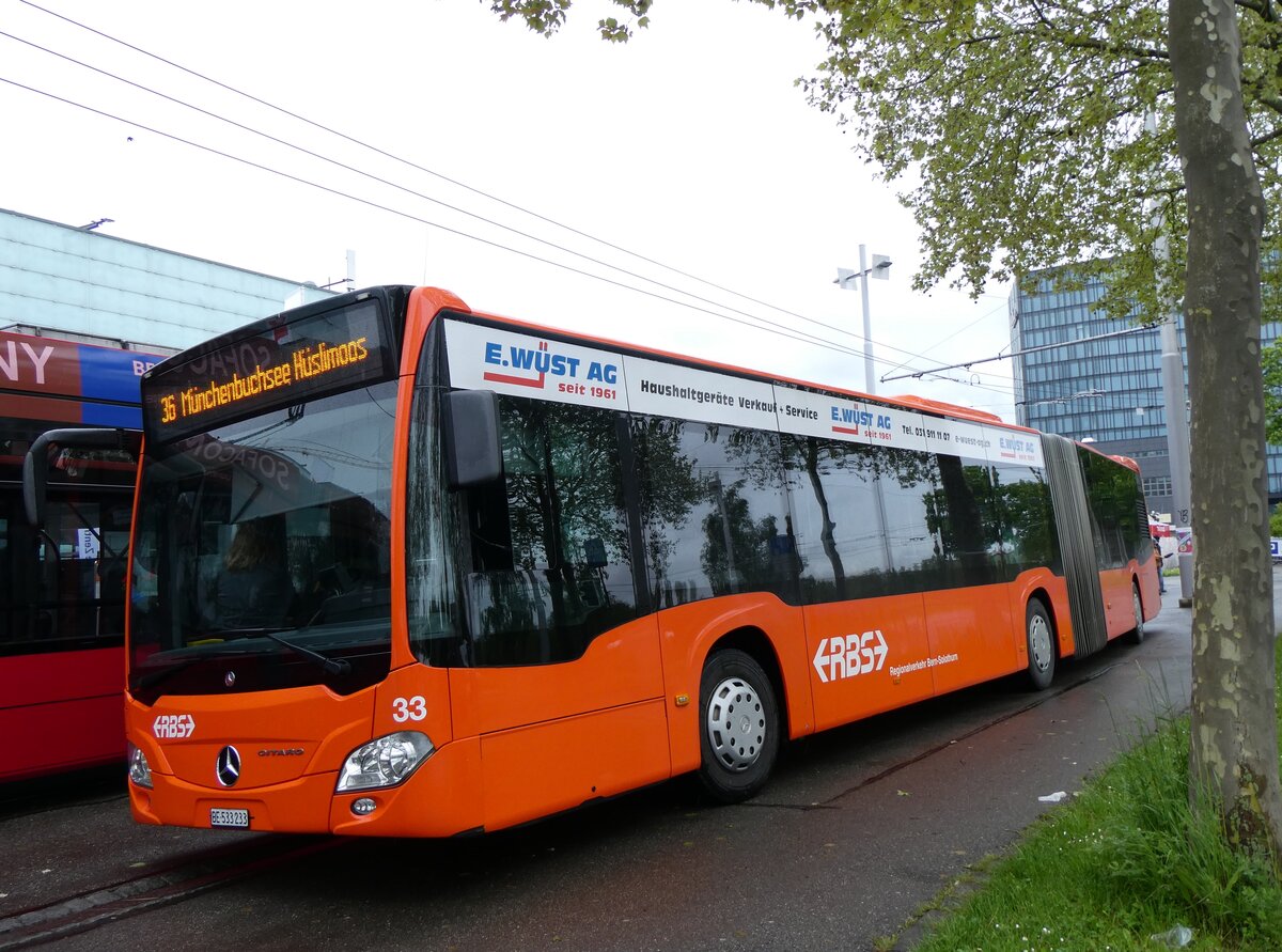 (262'196) - RBS Worblaufen - Nr. 33/BE 533'233 - Mercedes am 6. Mai 2024 in Bern, Guisanplatz
