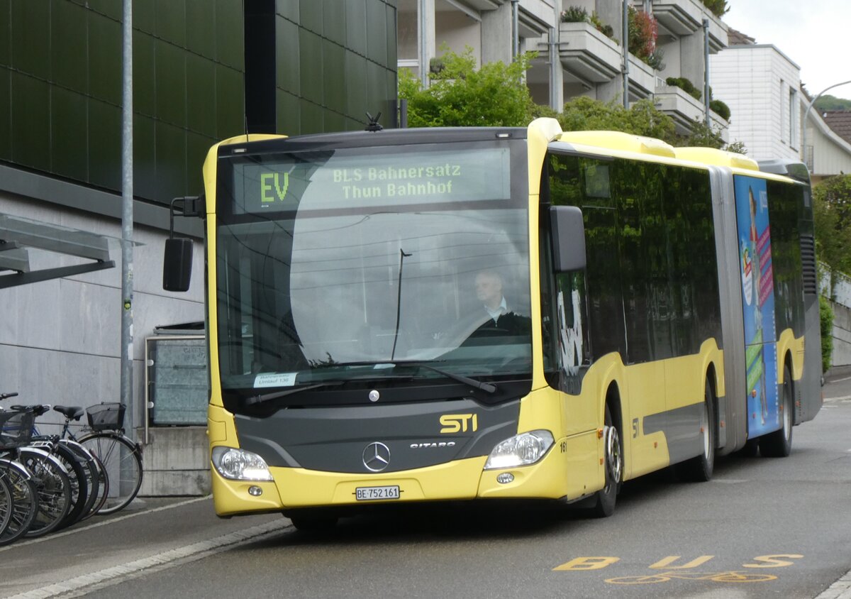 (262'202) - STI Thun - Nr. 161/BE 752'161 - Mercedes am 6. Mai 2024 beim Bahnhof M�nsingen