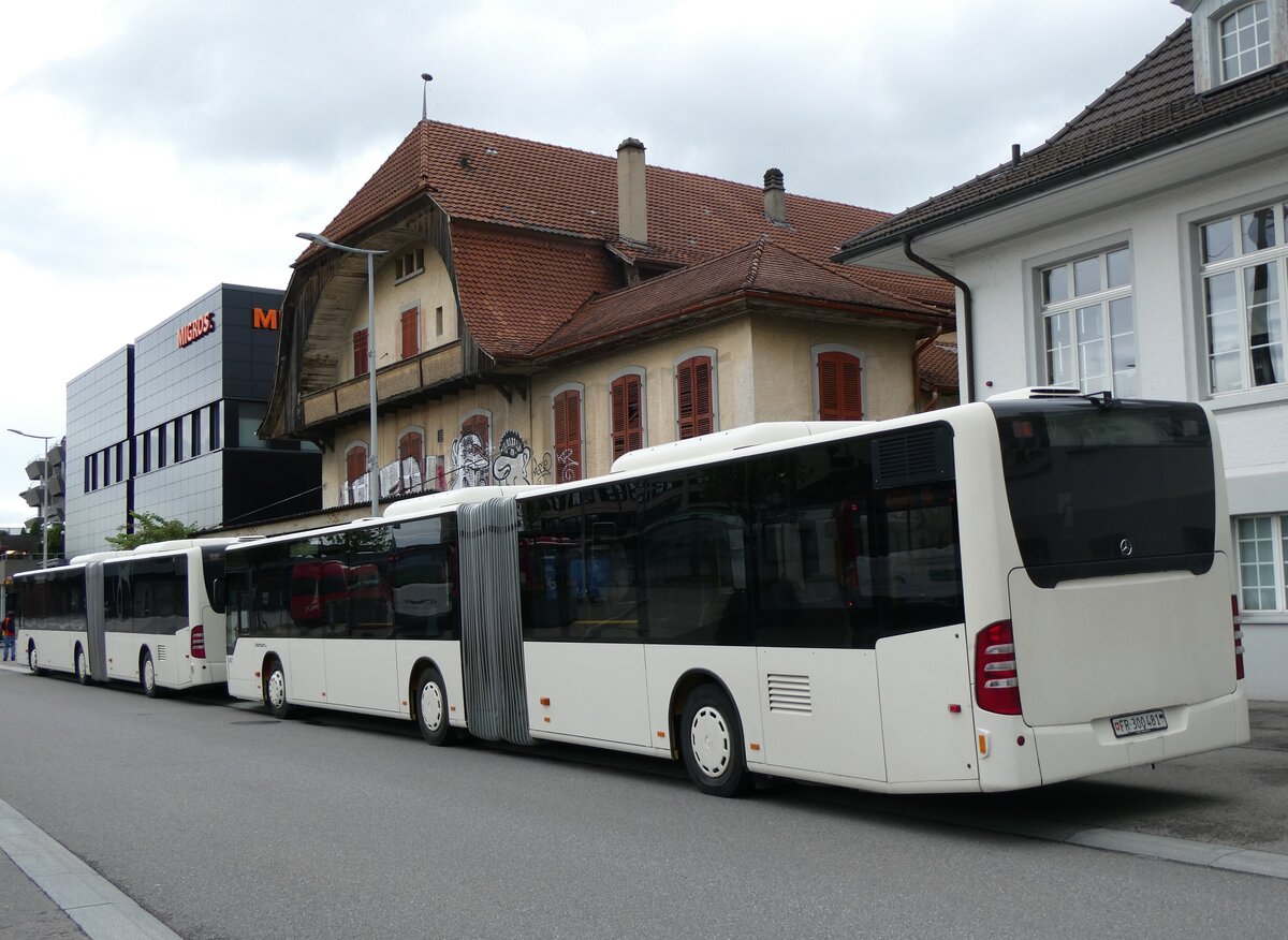 (262'213) - Intertours, Domdidier - Nr. 481/FR 300'481 - Mercedes (ex Nr. 211; ex STI Thun Nr. 135) am 6. Mai 2024 beim Bahnhof M�nsingen