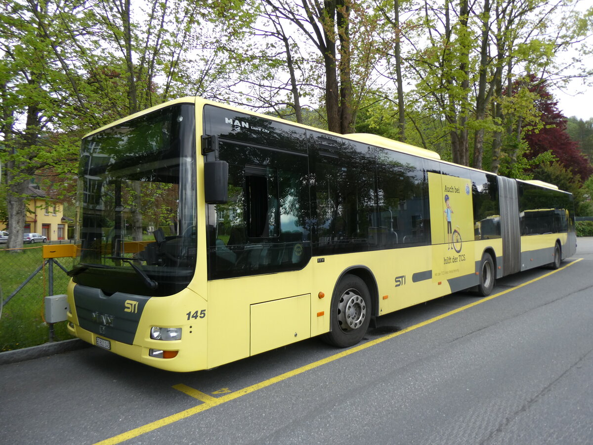 (262'217) - STI Thun - Nr. 145/BE 801'145 - MAN am 8. Mai 2024 bei der Schiffl�ndte Thun
