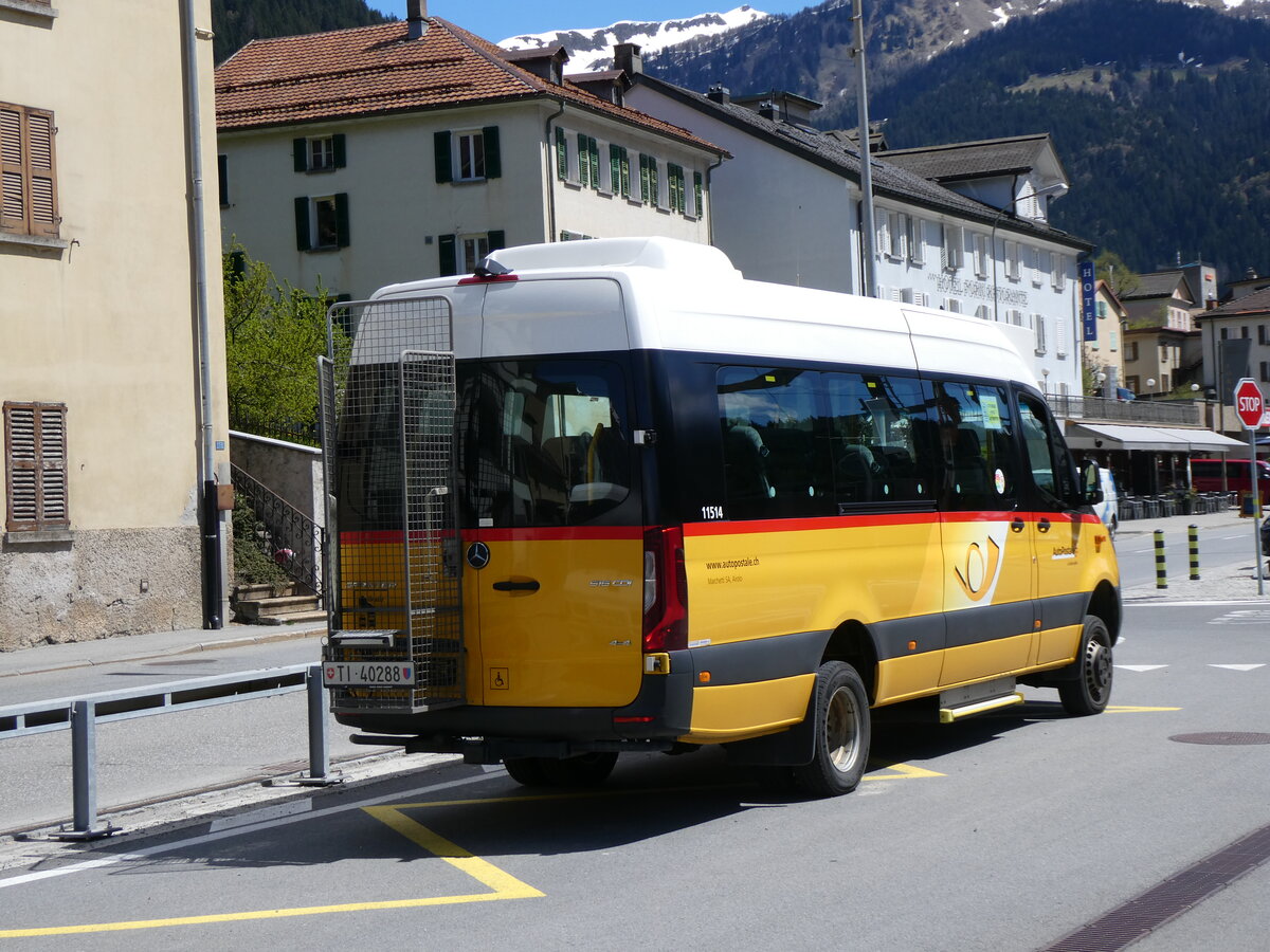 (262'247) - Marchetti, Airolo - TI 40'288/PID 11'514 - Mercedes am 10. Mai 2024 beim Bahnhof Airolo