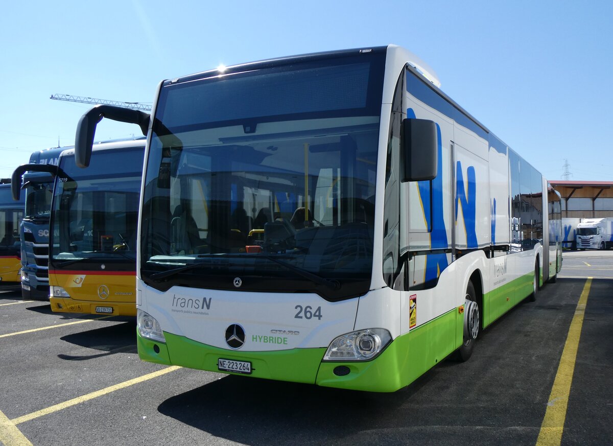 (262'274) - transN, La Chaux-de-Fonds - Nr. 264/NE 223'264 - Mercedes am 11. Mai 2024 in Kerzers, Interbus