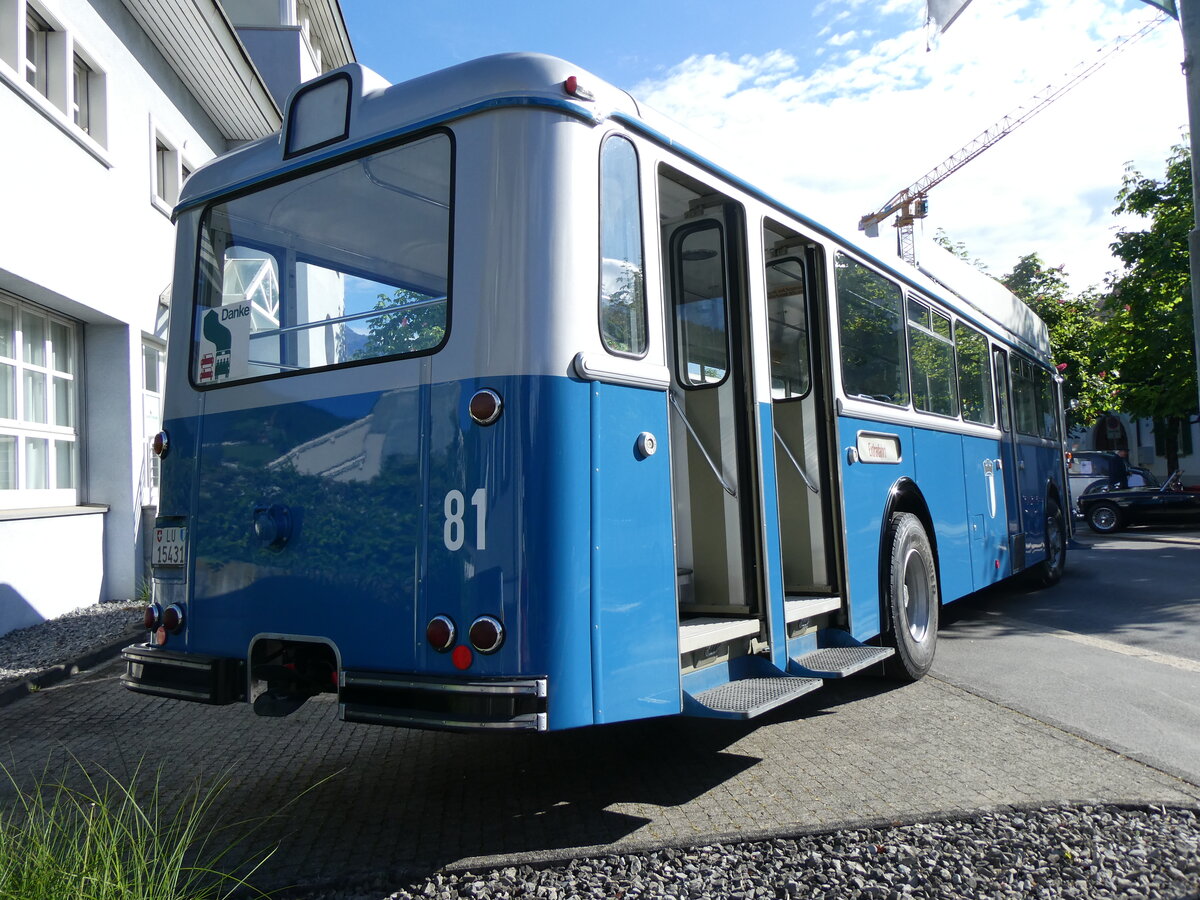 (262'477) - VBL Luzern (vbl-historic) - Nr. 81/LU 15'431 - FBW/Hess am 18. Mai 2024 in Sarnen, OiO