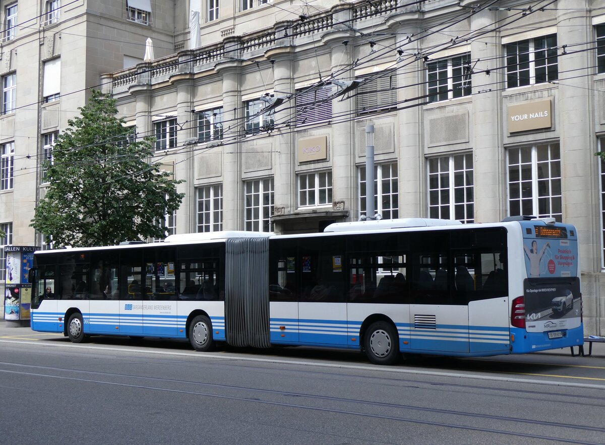 (262'853) - BSW Sargans - Nr. 360/SG 308'601 - Mercedes (ex RTB Altst�tten Nr. 360; ex BSW Sargans Nr. 360) am 24. Mai 2024 beim Bahnhof St. Gallen