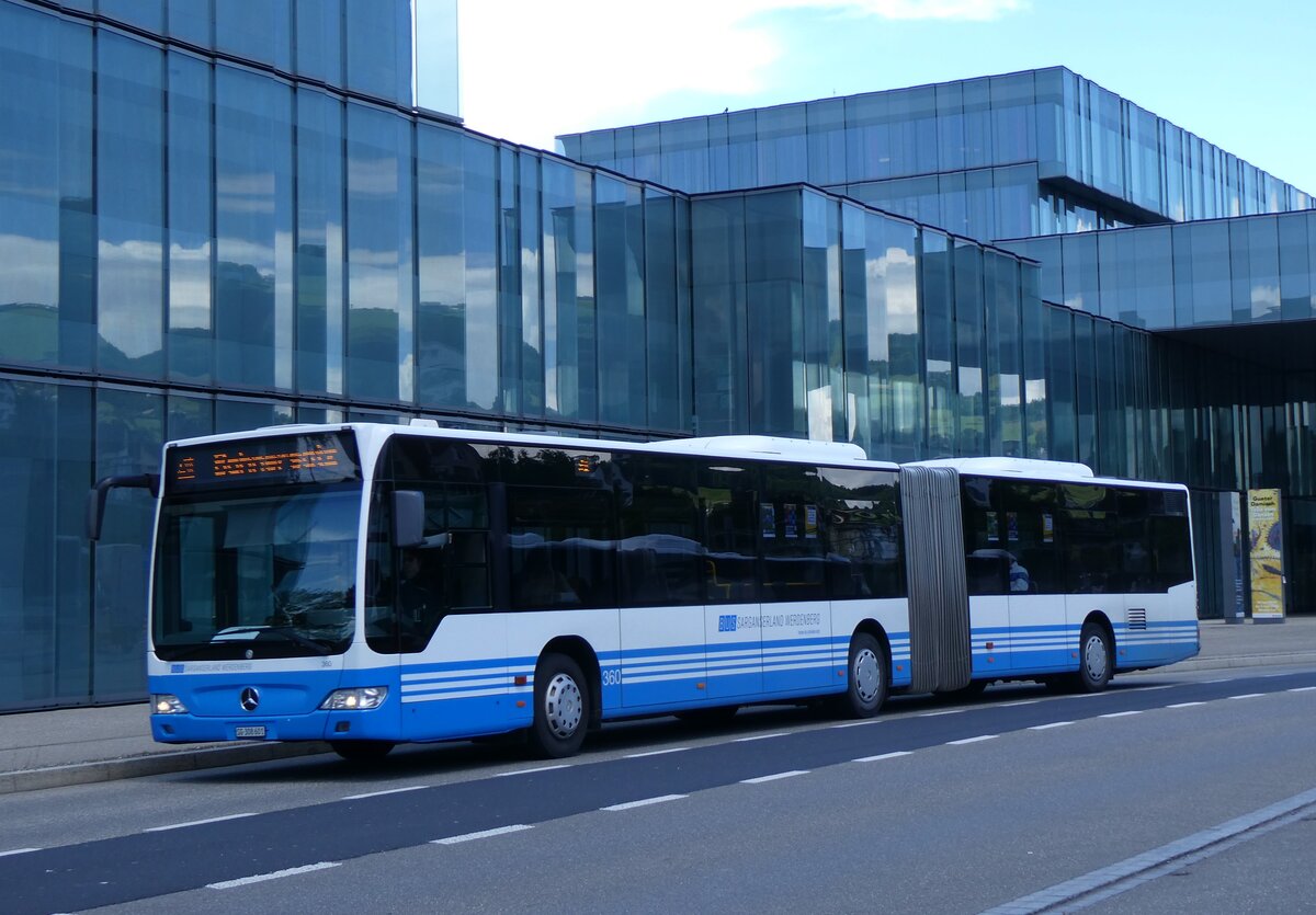 (262'890) - BSW Sargans - Nr. 360/SG 308'601 - Mercedes (ex RTB Altst�tten Nr. 360; ex BSW Sargans Nr. 360) am 24. Mai 2024 beim Bahnhof Rorschach
