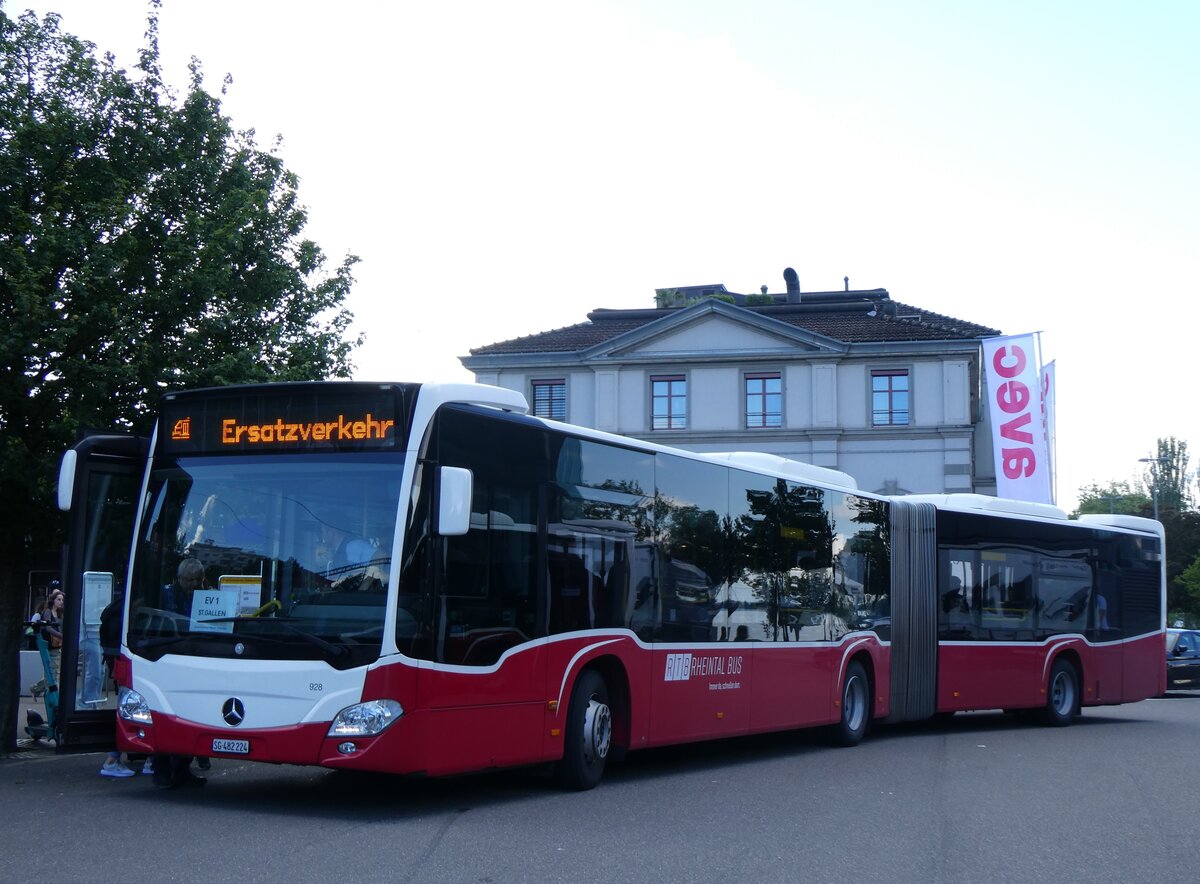 (262'891) - RTB Altst�tten - Nr. 928/SG 482'224 - Mercedes (ex Wiener Linien, A-Wien Nr. 8740) am 24. Mai 2024 beim Bahnhof Rorschach