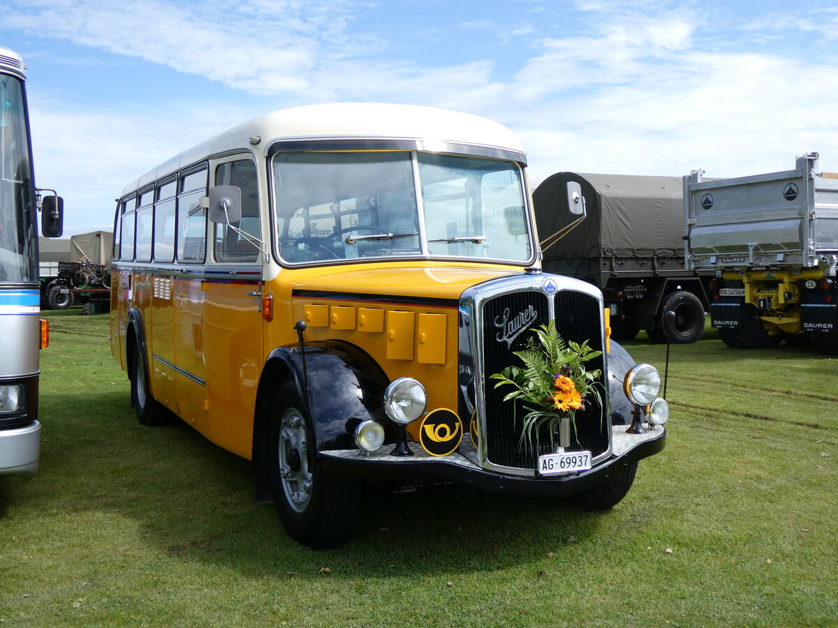 (262'931) - Bl�chlinger, Endingen - AG 69'937 - Saurer/T�scher (ex Dubach, Walde; ex Spescha, Andiast) am 25. Mai 2024 in Arbon, Arbon Classics