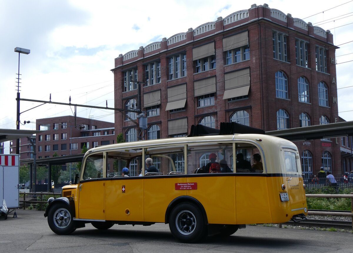 (263'144) - Baumgartner, Horn - Nr. 1/SG 73'505 - Berna/Hess (ex Chiesa, Minusio) am 25. Mai 2024 beim Bahnhof Arbon