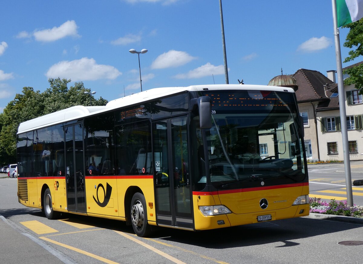 (263'387) - Rattin, Schlatt - TG 209'553/PID 4539 - Mercedes (ex Harz, D-Saarbr�cken; ex PostAuto Bern; ex AVG Meiringen Nr. 71) am 4. Juni 2024 beim Bahnhof Weinfelden 