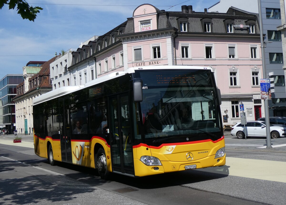 (263'401) - PostAuto Nordschweiz - AG 569'506/PID 10'811 - Mercedes (ex Brem, W�lflinswil) am 6. Juni 2024 beim Bahnhof Aarau