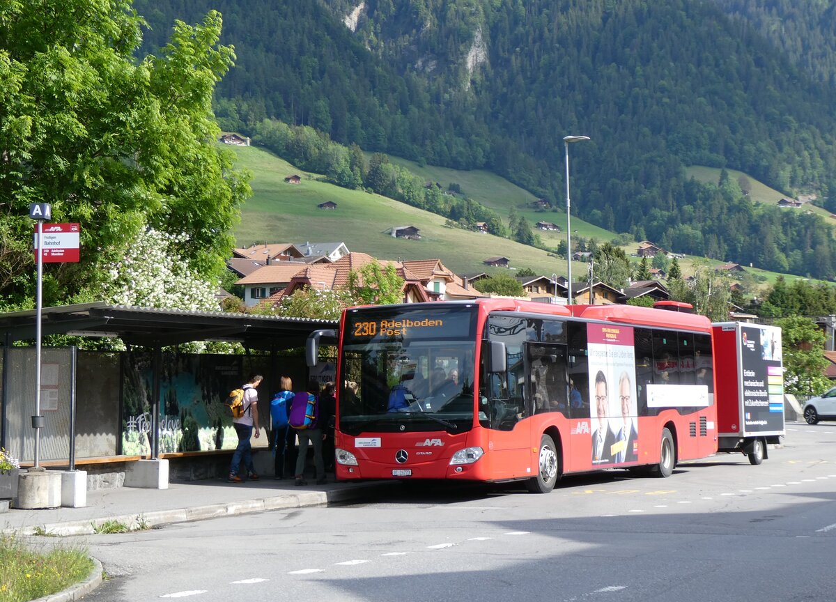 (263'426) - AFA Adelboden - Nr. 27/BE 26'773 - Mercedes am 7. Juni 2024 beim Bahnhof Frutigen