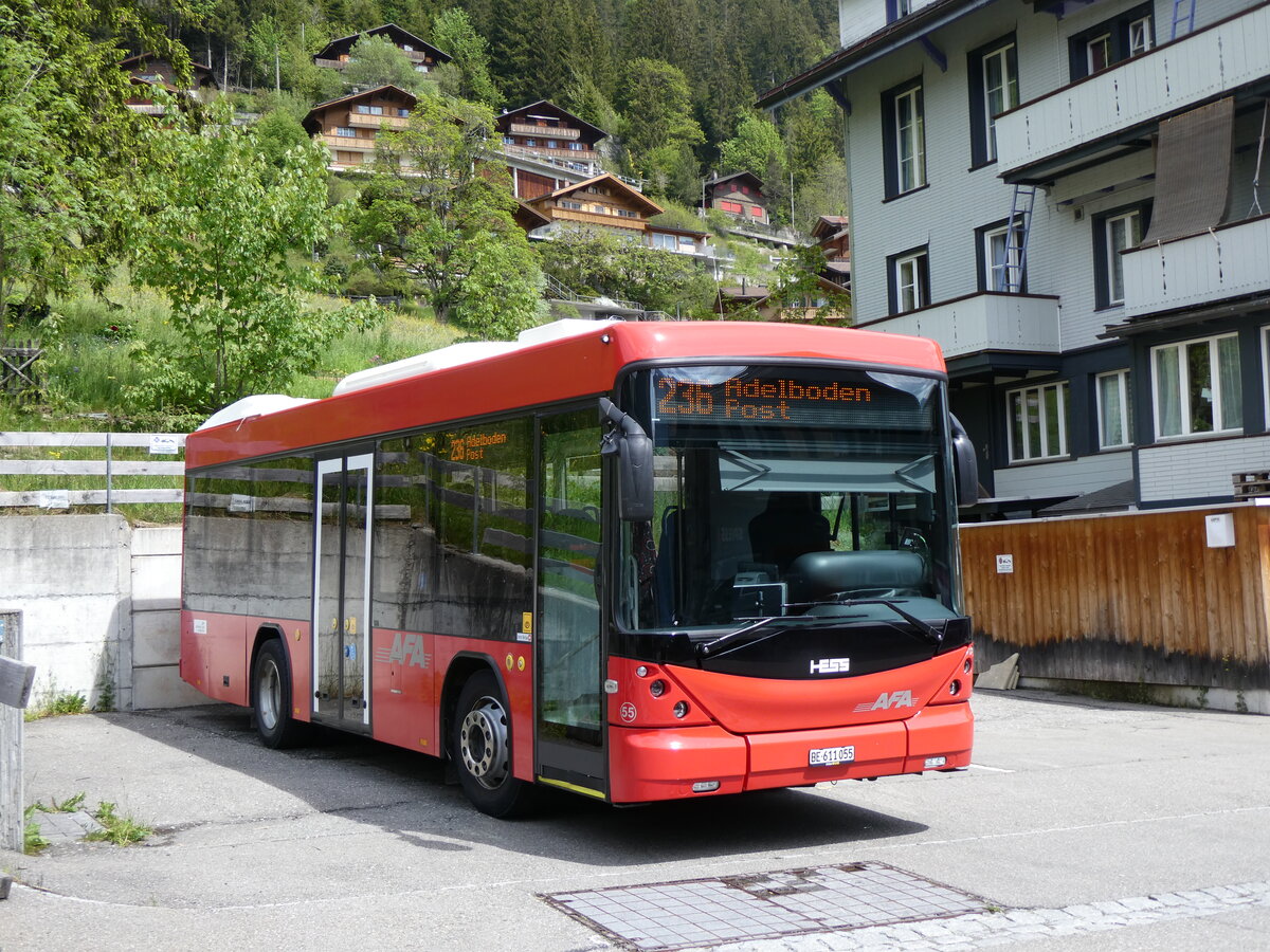 (263'431) - AFA Adelboden - Nr. 55/BE 611'055 - Scania/Hess am 7. Juni 2024 in Adelboden, Vorschwand