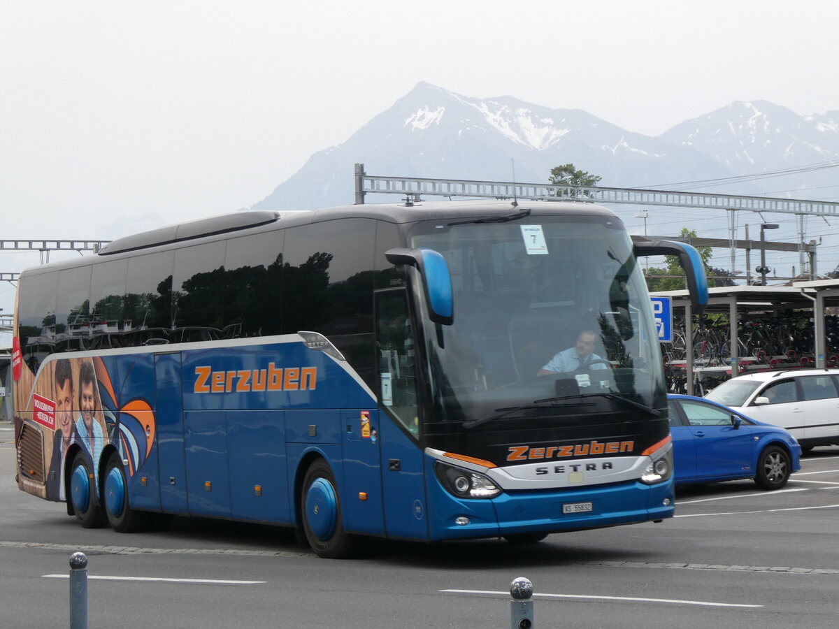 (263'489) - Zerzuben, Visp-Eyholz - Nr. 11/VS 55'832 - Setra am 9. Juni 2024 beim Bahnhof Thun