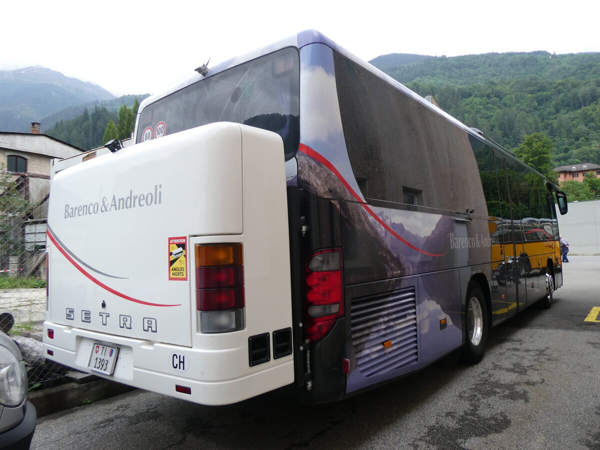 (263'525) - Barenco, Faido - TI 1393 - Setra (ex KWO Innertkirchen) am 9. Juni 2024 in Faido, Garage