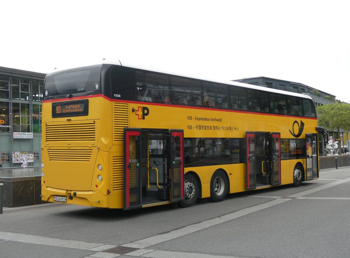 (263'658) - PostAuto Ostschweiz - SG 443'911/PID 11'038 - Alexander Dennis am 11. Juni 2024 beim Bahnhof Interlaken Ost