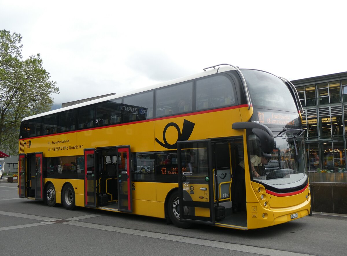 (263'659) - PostAuto Ostschweiz - SG 443'911/PID 11'038 - Alexander Dennis am 11. Juni 2024 beim Bahnhof Interlaken Ost