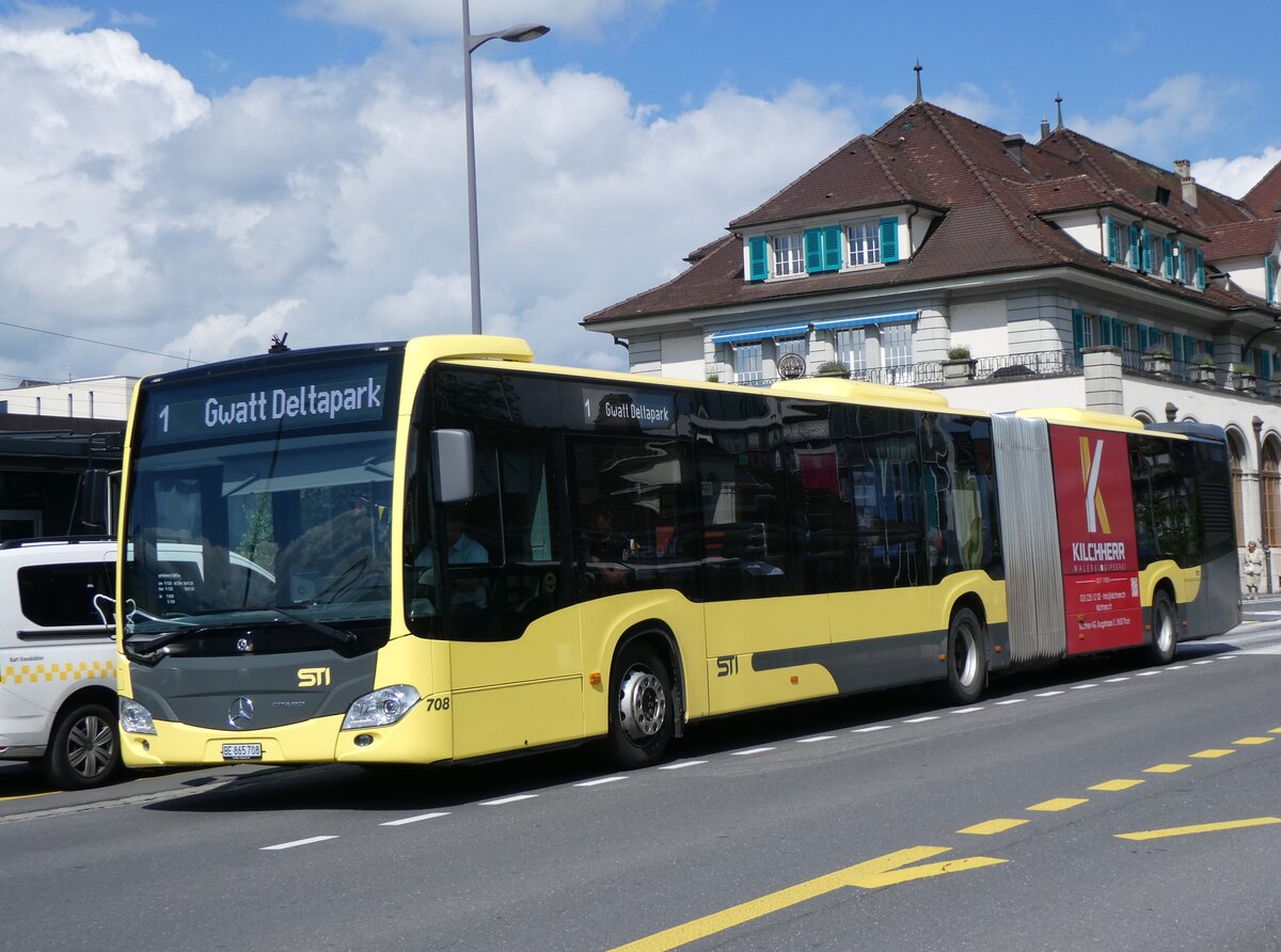 (263'674) - STI Thun - Nr. 708/BE 865'708 - Mercedes am 13. Juni 2024 beim Bahnhof Thun