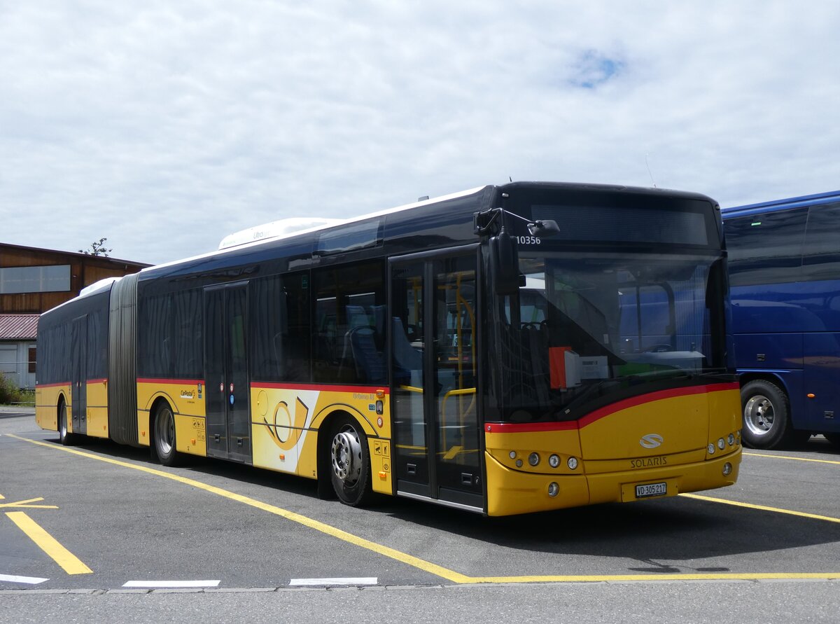 (263'721) - CarPostal Ouest - VD 305'217/PID 10'356 - Solaris am 16. Juni 2024 in Kerzers, Interbus